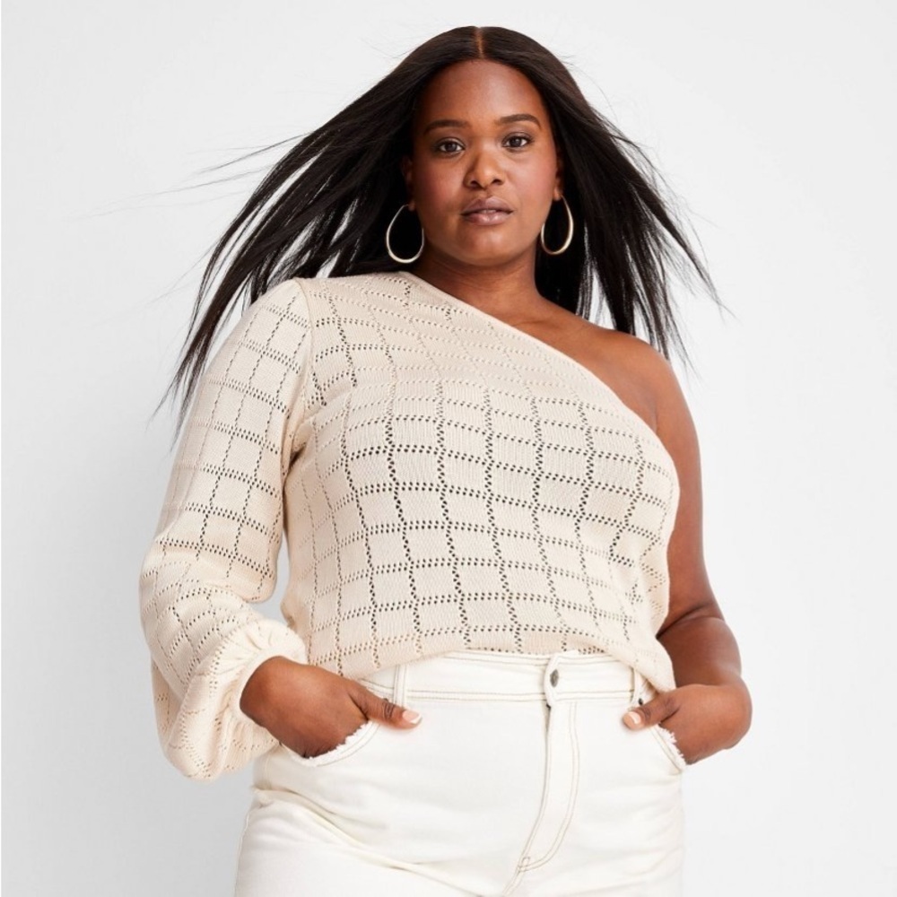 Women's Asymmetrical One Shoulder
Checkered Sweater - Future Collective new